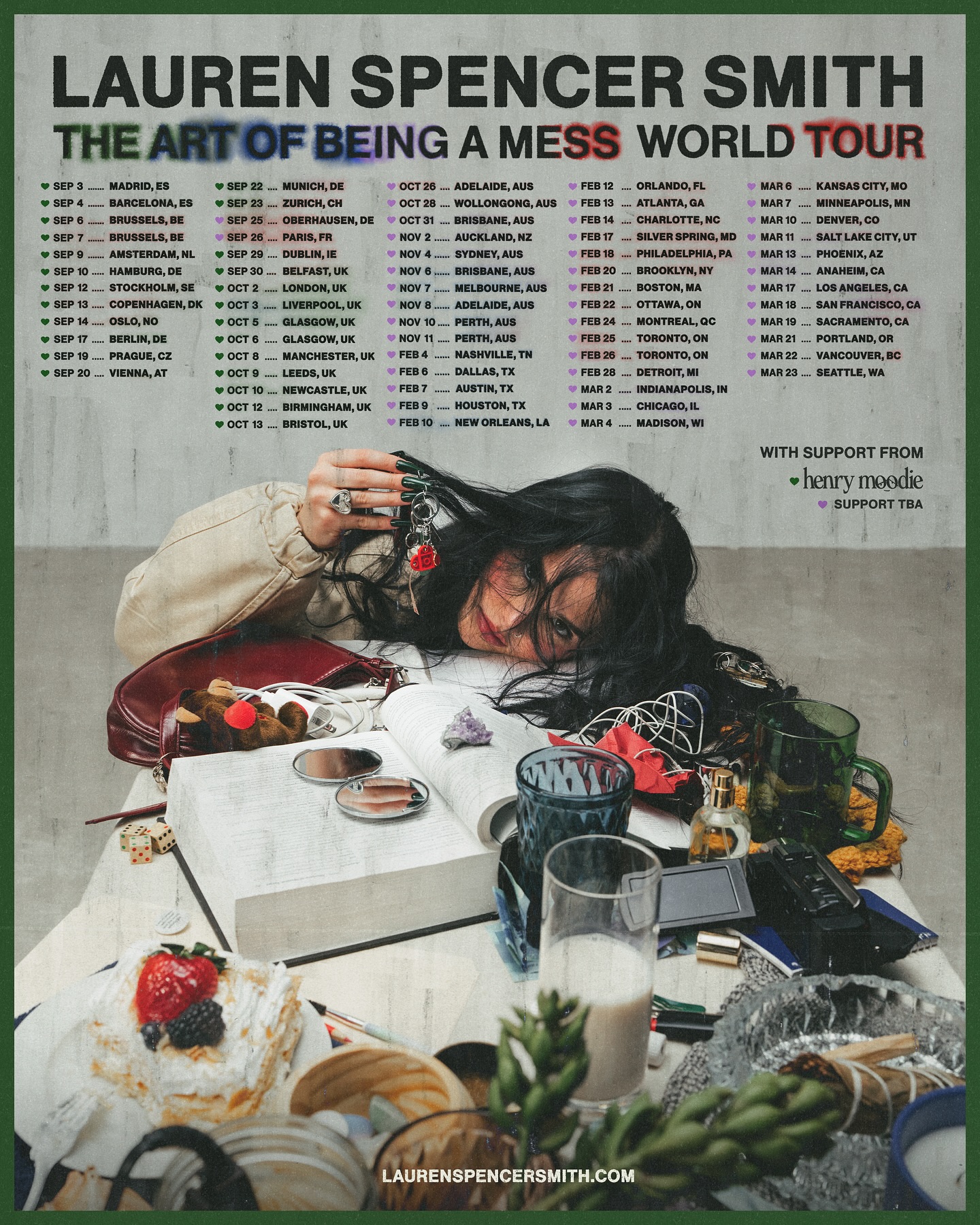 Lauren Spencer Smith THE ART OF BEING A MESS Tour Poster 2025-2026